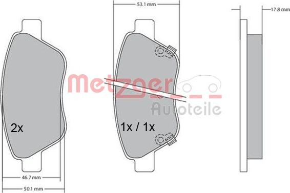 Metzger 1170057 - Kit pastiglie freno, Freno a disco autozon.pro