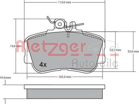 Metzger 1170069 - Kit pastiglie freno, Freno a disco autozon.pro