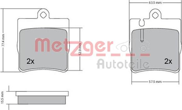 Metzger 1170064 - Kit pastiglie freno, Freno a disco autozon.pro