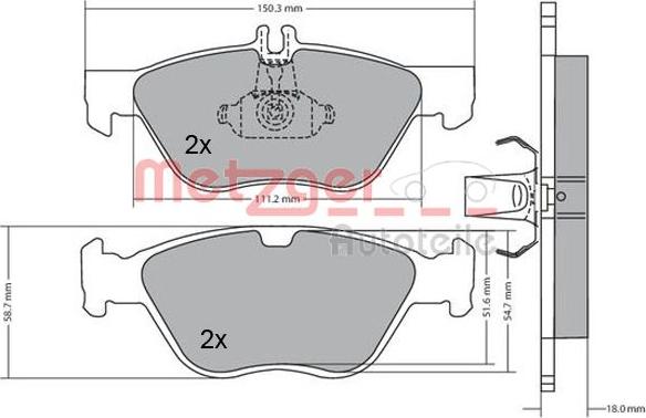 Metzger 1170065 - Kit pastiglie freno, Freno a disco autozon.pro