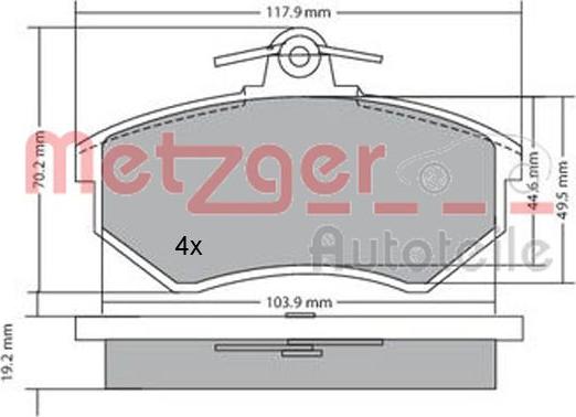 Metzger 1170066 - Kit pastiglie freno, Freno a disco autozon.pro