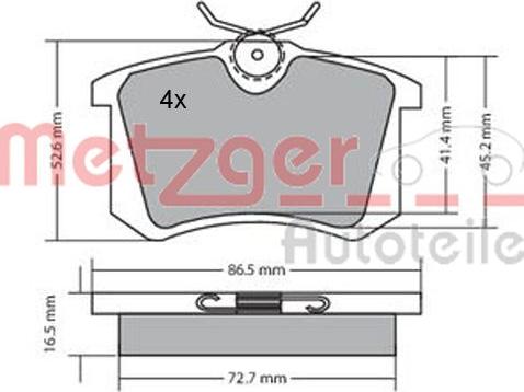 Metzger 1170060 - Kit pastiglie freno, Freno a disco autozon.pro