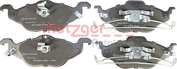 Metzger 1170063 - Kit pastiglie freno, Freno a disco autozon.pro