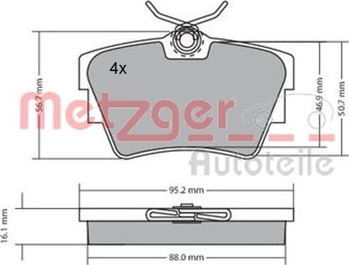 Metzger 1170067 - Kit pastiglie freno, Freno a disco autozon.pro