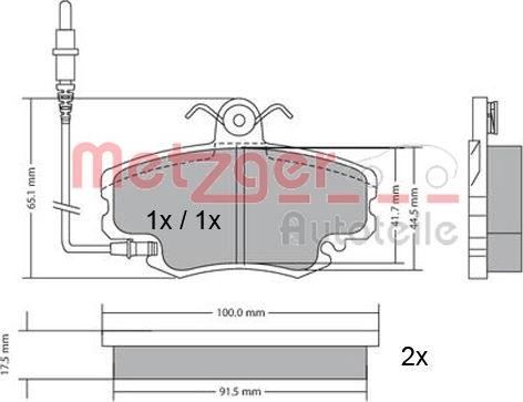 Metzger 1170009 - Kit pastiglie freno, Freno a disco autozon.pro