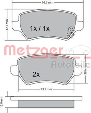 Metzger 1170004 - Kit pastiglie freno, Freno a disco autozon.pro