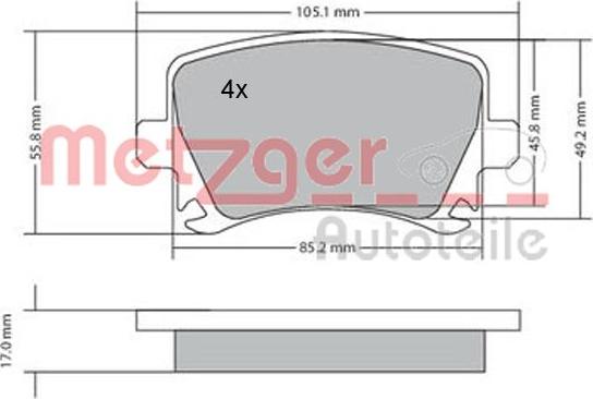 Metzger 1170005 - Kit pastiglie freno, Freno a disco autozon.pro