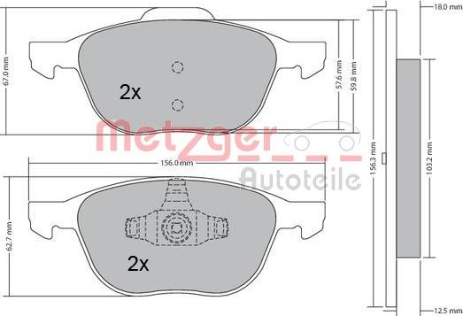 Metzger 1170008 - Kit pastiglie freno, Freno a disco autozon.pro