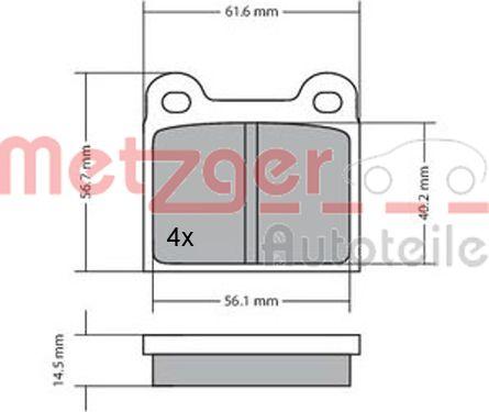 Metzger 1170003 - Kit pastiglie freno, Freno a disco autozon.pro