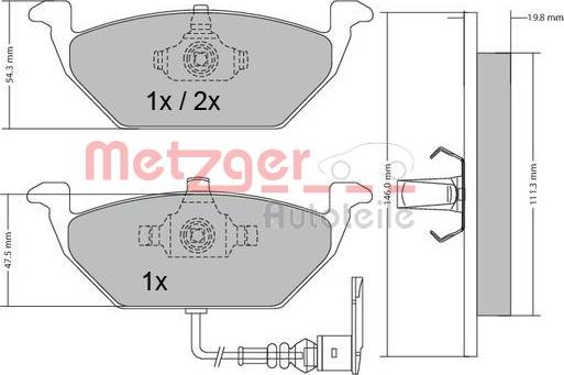 Metzger 1170002 - Kit pastiglie freno, Freno a disco autozon.pro