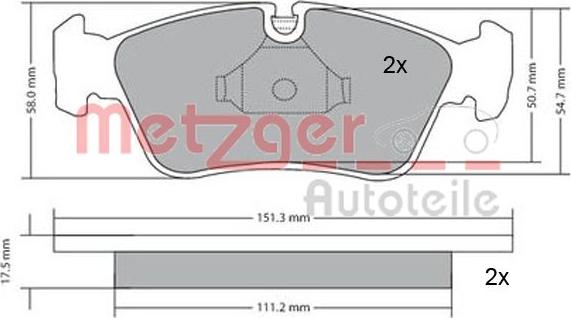 Metzger 1170019 - Kit pastiglie freno, Freno a disco autozon.pro