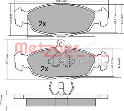 Metzger 1170015 - Kit pastiglie freno, Freno a disco autozon.pro