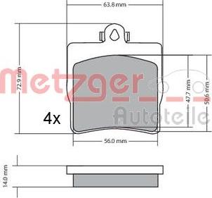 Metzger 1170016 - Kit pastiglie freno, Freno a disco autozon.pro