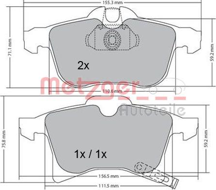 Metzger 1170010 - Kit pastiglie freno, Freno a disco autozon.pro