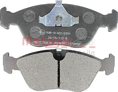 Metzger 1170012 - Kit pastiglie freno, Freno a disco autozon.pro