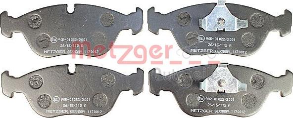 Metzger 1170012 - Kit pastiglie freno, Freno a disco autozon.pro