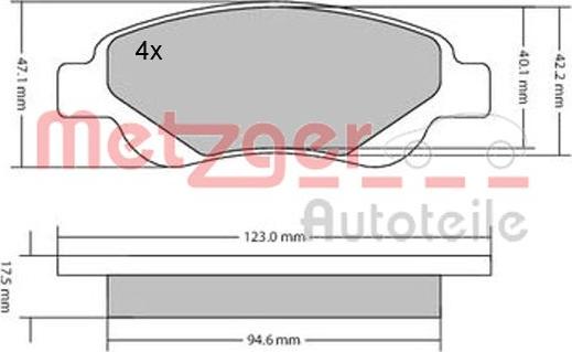 Metzger 1170089 - Kit pastiglie freno, Freno a disco autozon.pro