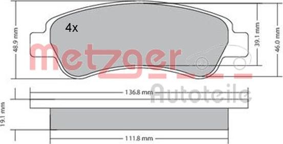 Metzger 1170085 - Kit pastiglie freno, Freno a disco autozon.pro