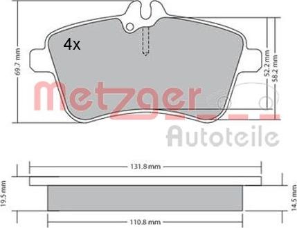 Metzger 1170083 - Kit pastiglie freno, Freno a disco autozon.pro