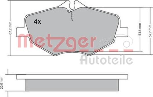 Metzger 1170087 - Kit pastiglie freno, Freno a disco autozon.pro