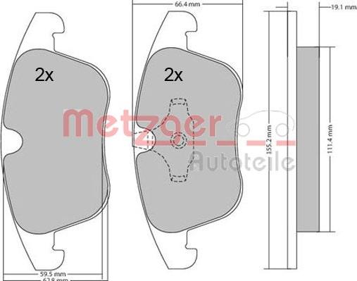 Metzger 1170035 - Kit pastiglie freno, Freno a disco autozon.pro