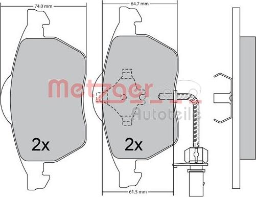 Metzger 1170036 - Kit pastiglie freno, Freno a disco autozon.pro