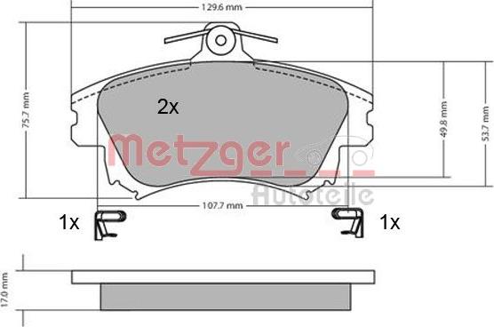 Metzger 1170032 - Kit pastiglie freno, Freno a disco autozon.pro