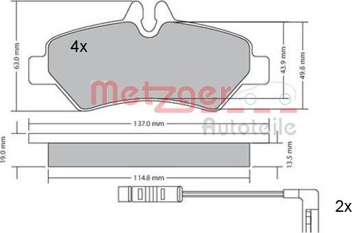 Metzger 1170037 - Kit pastiglie freno, Freno a disco autozon.pro