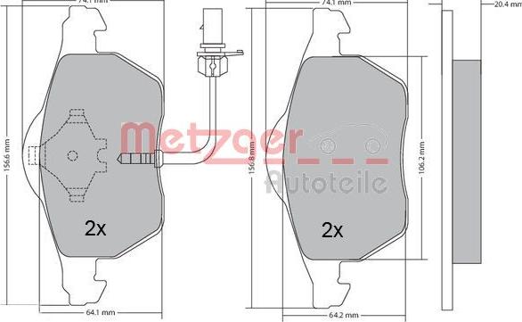 Metzger 1170020 - Kit pastiglie freno, Freno a disco autozon.pro