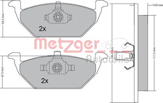 Metzger 1170027 - Kit pastiglie freno, Freno a disco autozon.pro