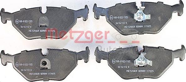 Metzger 1170075 - Kit pastiglie freno, Freno a disco autozon.pro