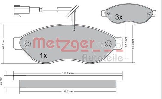 Metzger 1170073 - Kit pastiglie freno, Freno a disco autozon.pro