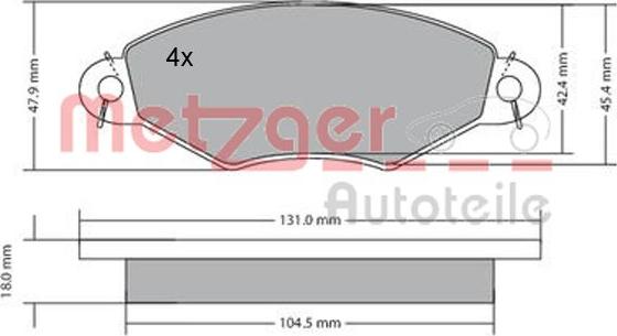 Metzger 1170199 - Kit pastiglie freno, Freno a disco autozon.pro