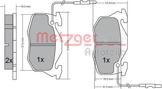 Metzger 1170195 - Kit pastiglie freno, Freno a disco autozon.pro