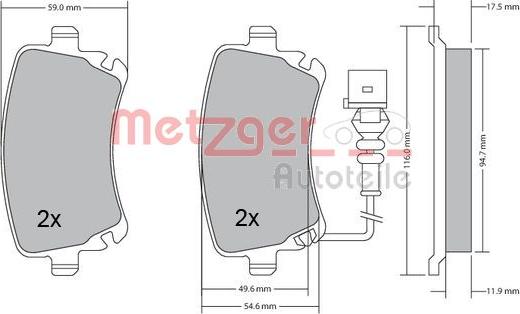 Metzger 1170190 - Kit pastiglie freno, Freno a disco autozon.pro