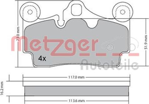 Metzger 1170191 - Kit pastiglie freno, Freno a disco autozon.pro