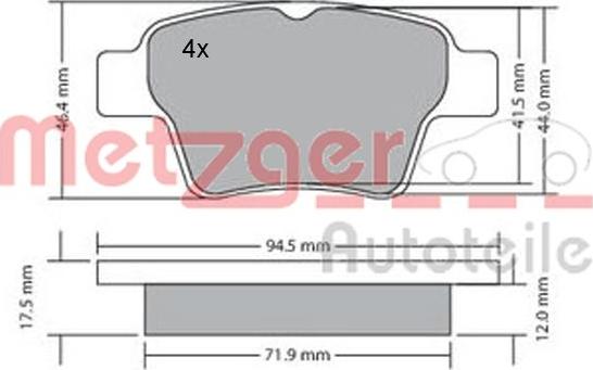 Metzger 1170198 - Kit pastiglie freno, Freno a disco autozon.pro