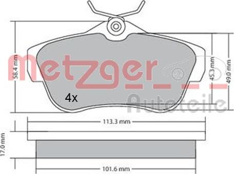 Metzger 1170192 - Kit pastiglie freno, Freno a disco autozon.pro