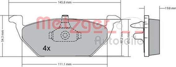 Metzger 1170144 - Kit pastiglie freno, Freno a disco autozon.pro