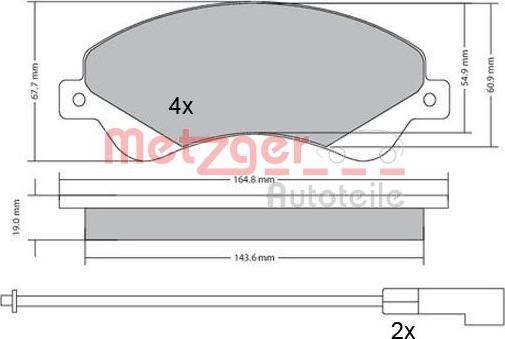 Metzger 1170146 - Kit pastiglie freno, Freno a disco autozon.pro