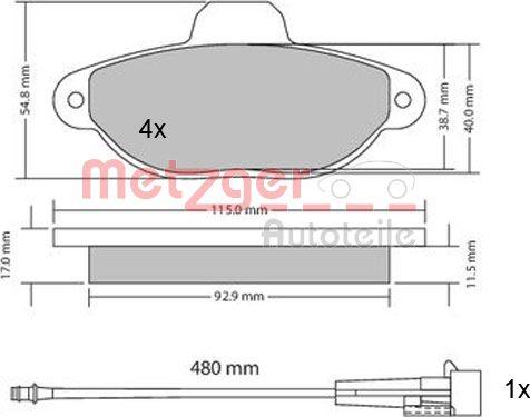 Metzger 1170140 - Kit pastiglie freno, Freno a disco autozon.pro