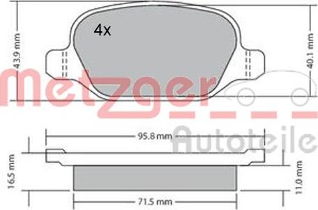 Metzger 1170141 - Kit pastiglie freno, Freno a disco autozon.pro