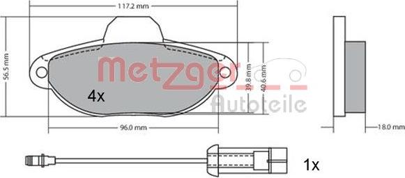 Metzger 1170147 - Kit pastiglie freno, Freno a disco autozon.pro