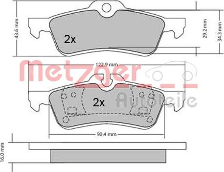 Metzger 1170154 - Kit pastiglie freno, Freno a disco autozon.pro