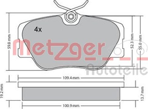 Metzger 1170151 - Kit pastiglie freno, Freno a disco autozon.pro