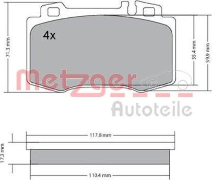 Metzger 1170153 - Kit pastiglie freno, Freno a disco autozon.pro