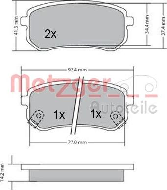 Metzger 1170169 - Kit pastiglie freno, Freno a disco autozon.pro