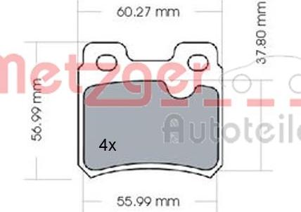 Metzger 1170165 - Kit pastiglie freno, Freno a disco autozon.pro