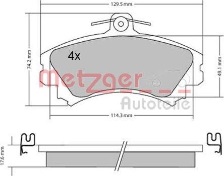 Metzger 1170166 - Kit pastiglie freno, Freno a disco autozon.pro