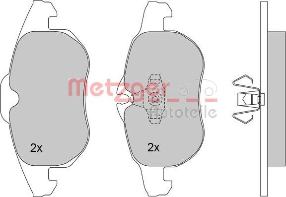 Metzger 1170100 - Kit pastiglie freno, Freno a disco autozon.pro